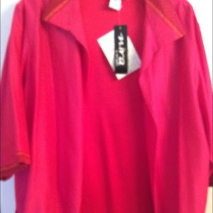 Beautiful Red 2X Open Front Jacket